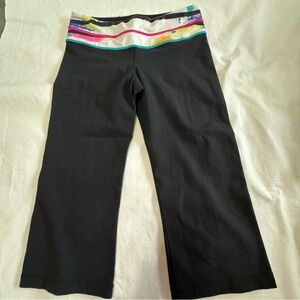 Lululemon Black Capri Pants with Colorful Waistband